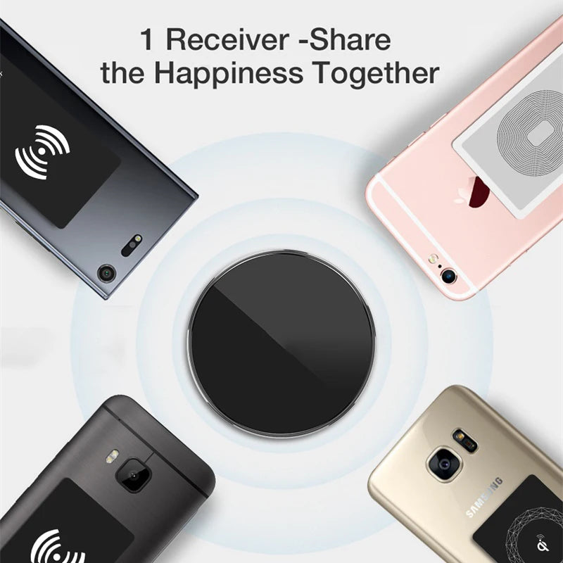 Wireless Charger Receiver Support Type C Micro USB Fast Wireless Charging Adapter For iPhone Ios Android phone Wireless Charge