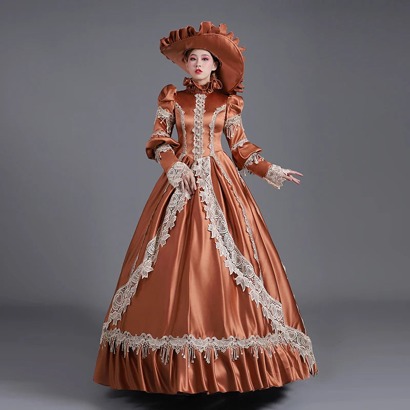 Customized Ball Gown Medieval Marie Court Evening Dresses Historical Renaissance Prom Party Gowns Masquerade Theater Halloween