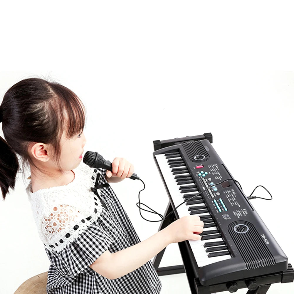 Professional Electric Piano 61 Keys Digital Electronic Piano with Microphone Adults Kids  Musical Instrument