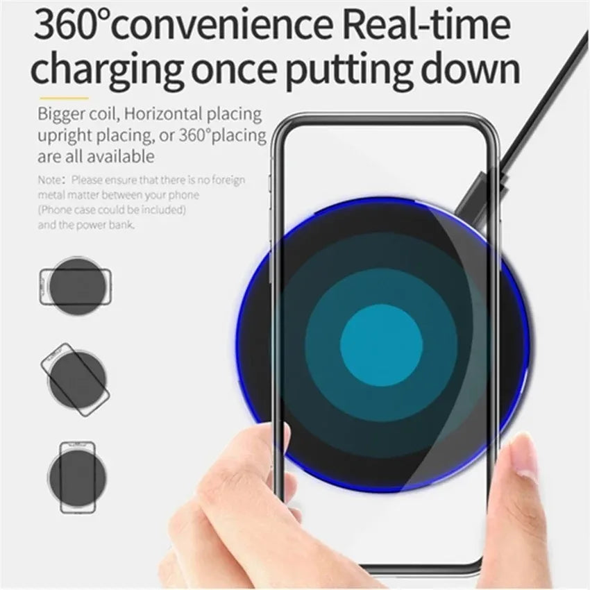 60W Wireless Charger Pad for iPhone 14 13 12 11 Pro Max X Samsung Xiaomi Huawei QC Power Bank Fast Charging Dock Station