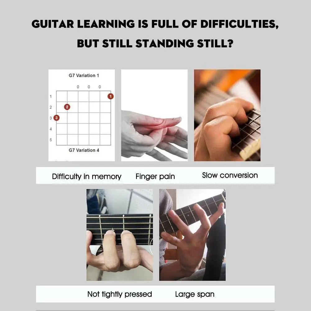 Guitar Aid Chords,Portable Guitar Learning System Teaching Beginner Trainer Practice Tools for Beginners Friends Family Adults