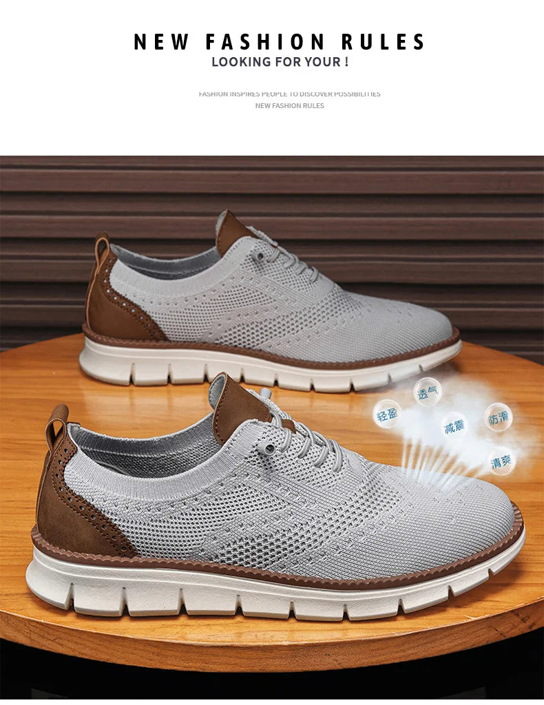 Men Casual Shoes Breeze Stylish Oxfords Fashion Formal Business Urban Breathable Shoes for Male Non Slip Dress Sneakers for Man