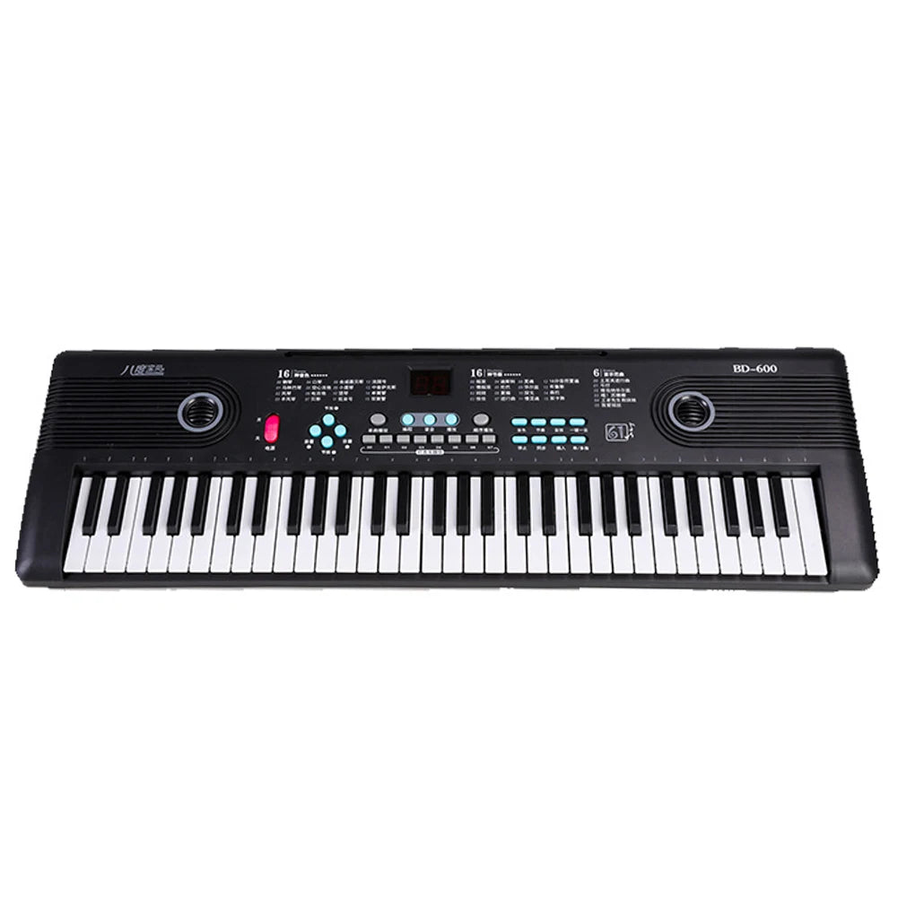 Professional Electric Piano 61 Keys Digital Electronic Piano with Microphone Adults Kids  Musical Instrument