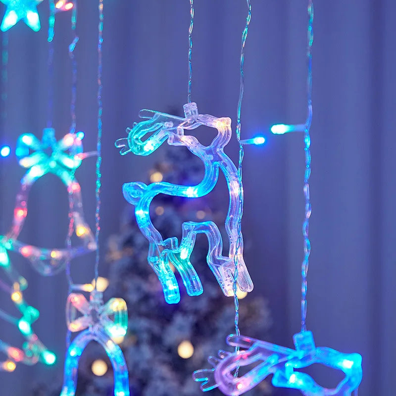 LED Christmas Garland String Lights Fairy Curtain Light For Home New Year Party Wedding Holiday Decor