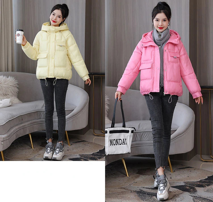 Coats New In Winter Puffer Hooded Coat For Women 2025 High Quality Parkas Demi-season Black Promotion Padding Woman Down Jacket