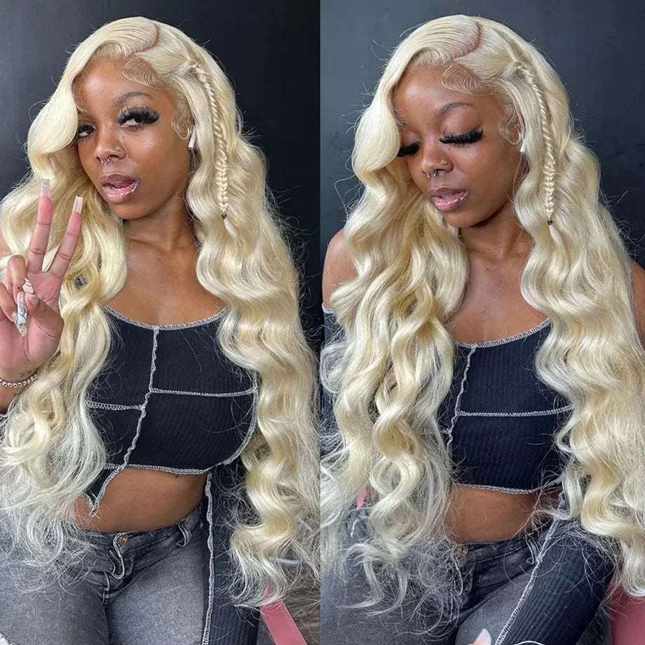 Blonde 613 HD Lace Frontal Wigs Human Hair 13x6 Loose Body Wave Colored 100% Brazilian 30 Inch Choice For Women Cheap On Sale