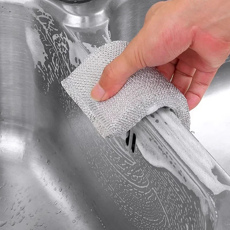 Set of 4 Non-Scratch Pot Scrub Sponges - Dishwashing & Household Cleaning