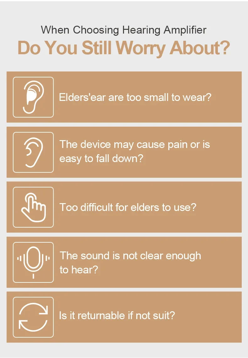 Enlarged hearing health earphones enhance ear sound protection for the elderly with hearing loss and tinnitus For Hearing Aid