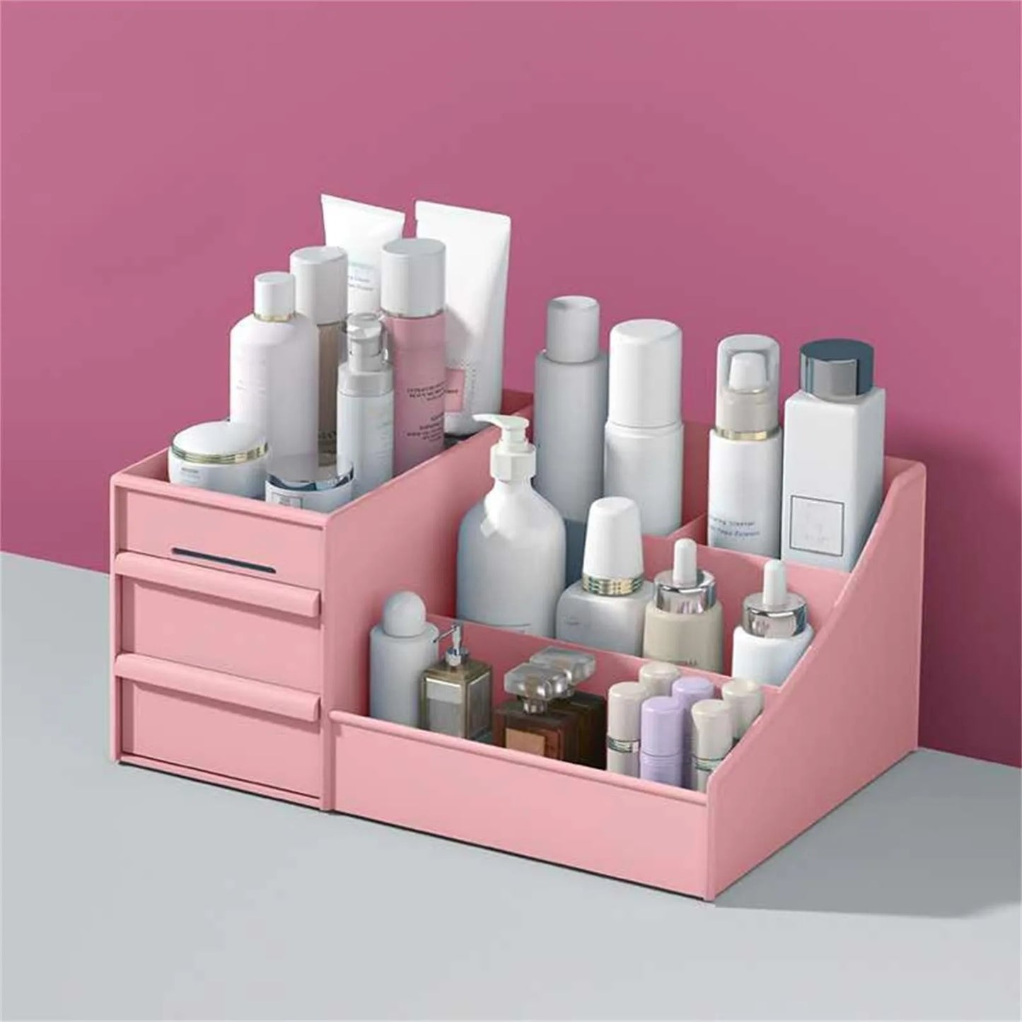 Cosmetic Display Case Desk Storage Box with Clear Drawers Large Capacity Makeup Brush Organizer For Bathroom Desktop