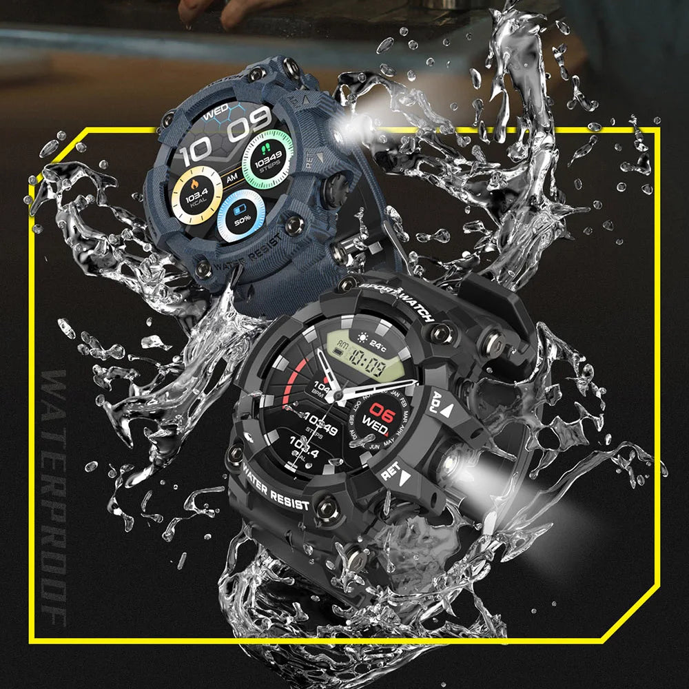 T6plus Compass Altitude Air Pressure Smart Watch  100+ Sport Mode Fitness Tracker Outdoor Military Smartwatch