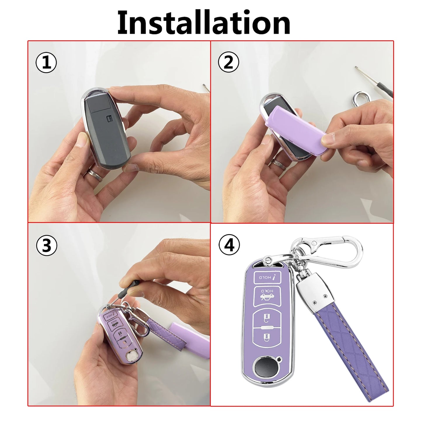 Key Fob Cover Case Compatible with Mazda 3/6/8 Miata MX-5 CX-3 CX-5 CX-7 CX-9 RX-8 Atenza Accessories Shell Protector