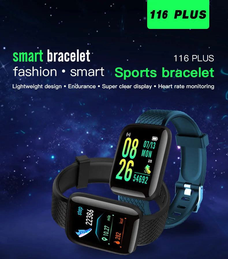 Smart Fitness Tracker Bracelet with Color Screen Health Reminders Exercise Step Counting Intelligent Information Notifications