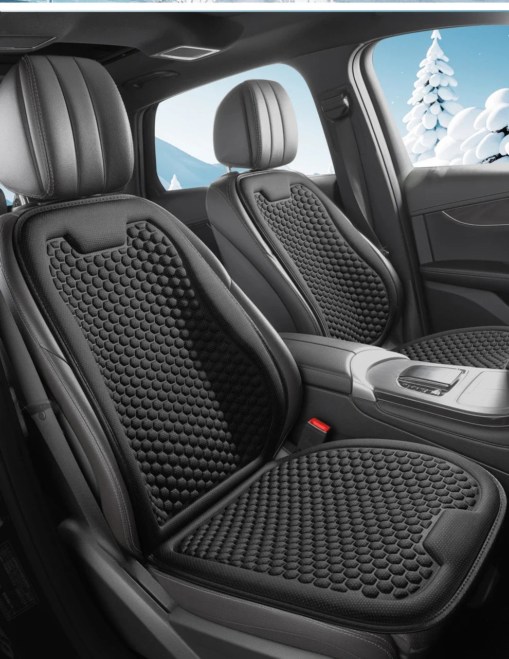Breathable Comfortable Summer Cool Ice Silk Car Seat Cushions with 3D Spherical Protrusions Soft for Most Cars