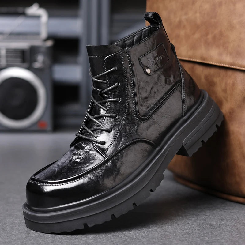 2025 Autumn Boots Men's British Style Workwear Shoes Casual Popular Men's And Women's High-Top All-Match Men's Shoes