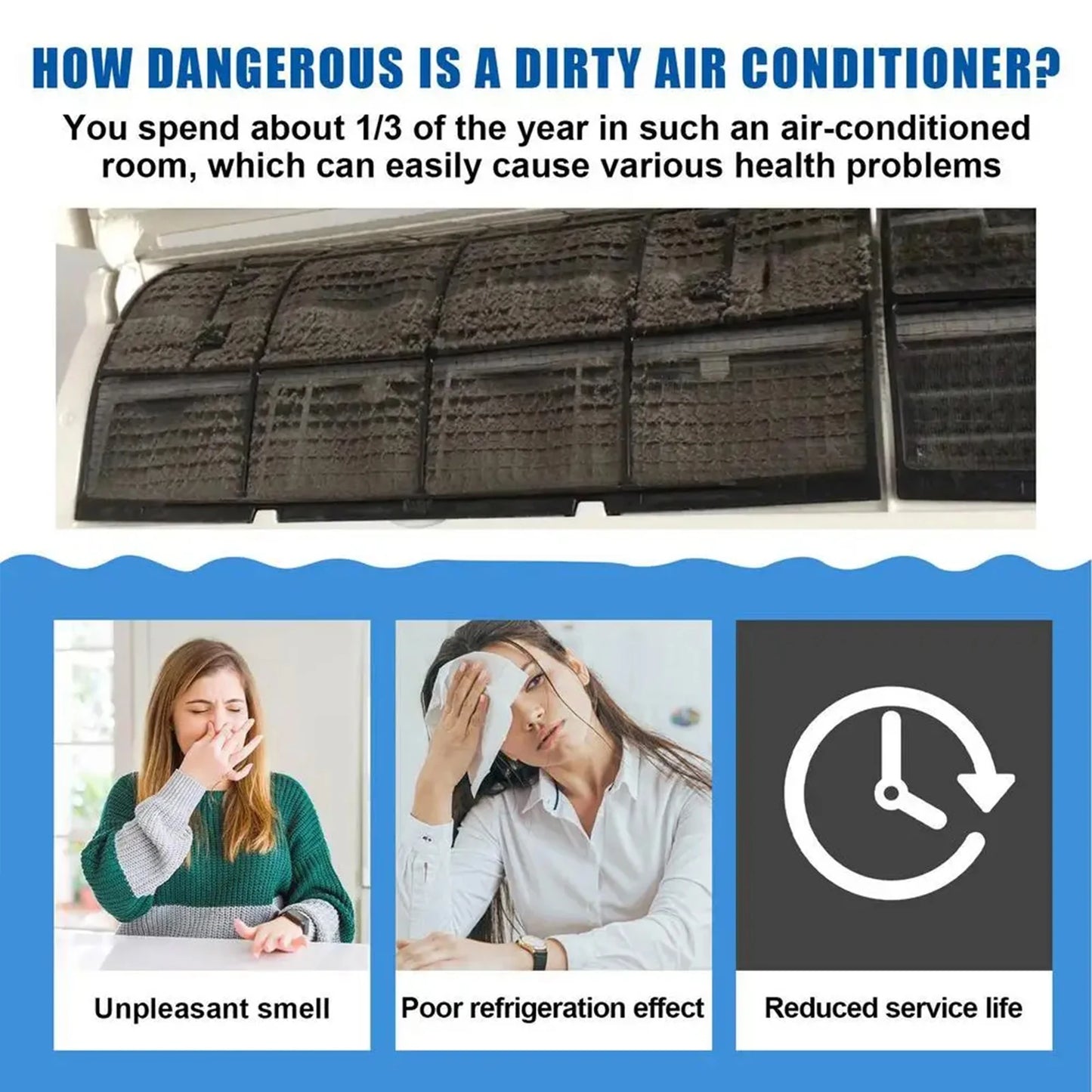 120ml Air Conditioner Cleaner Strong Cleaning Removes Stains And Odors Fast Decomposition Household Cleaning Tools