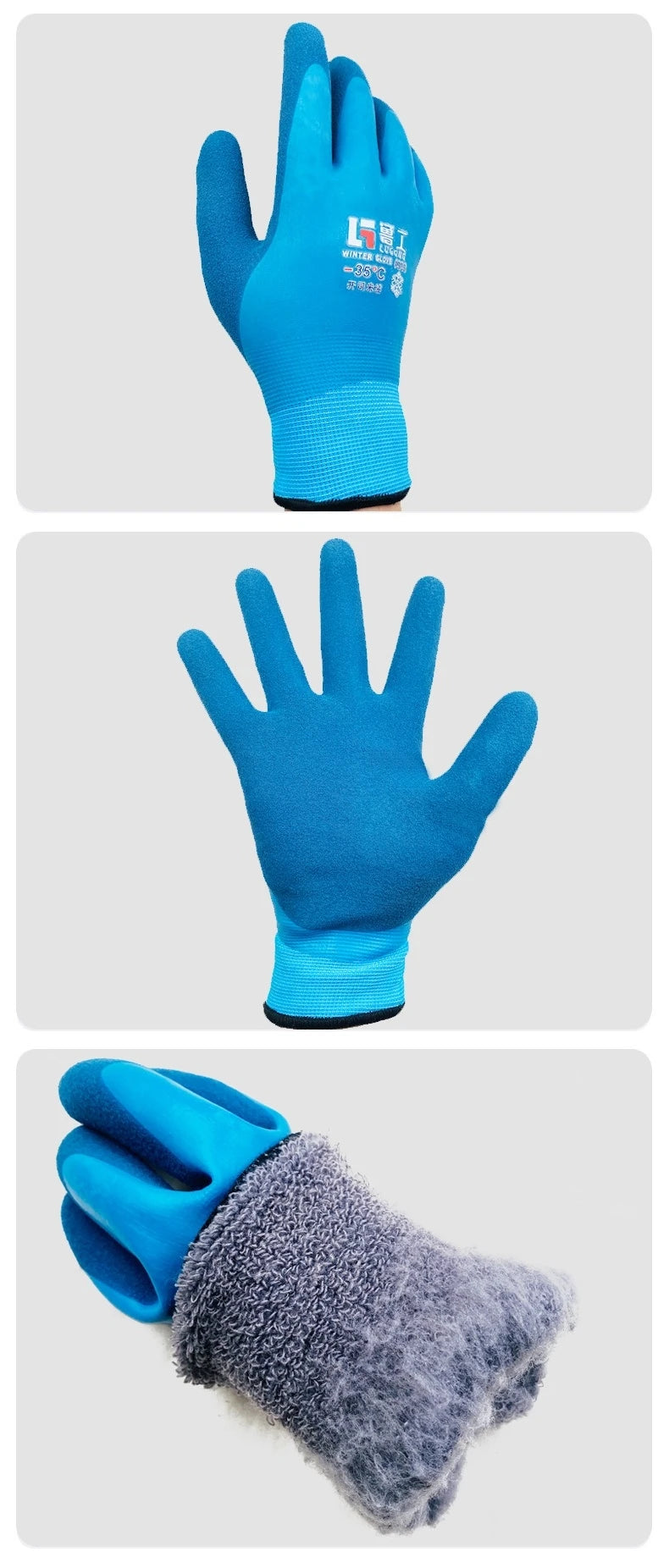 Winter Work Gloves 100% Waterproof Freezer Gloves for Outdoor Cold Weather Keep Warm for Shoveling Snow,Ice Fishing
