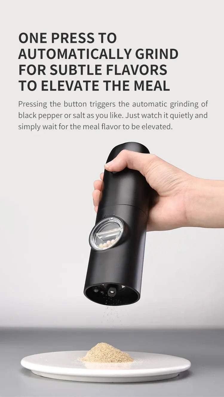 Rechargeable USB Electric Automatic Salt and Pepper Grinder Set Gravity Spice Mill Adjustable Spices Grinder Kitchen Tools