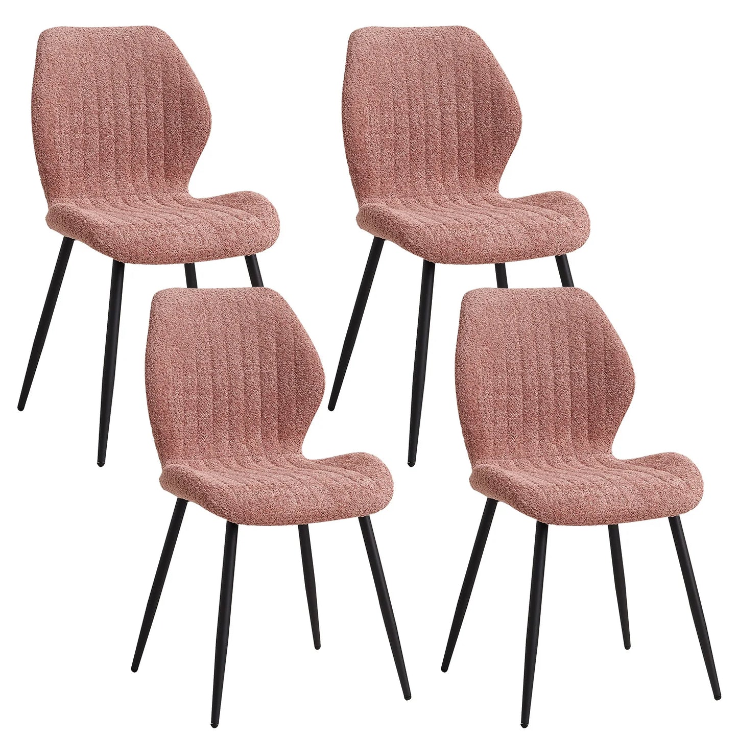4Pcs/Set Modern Dining Chairs Padded Seat Iron Legs Nordic Minimalist office Chairs For Kitchen Living/Dining Room Restaurant