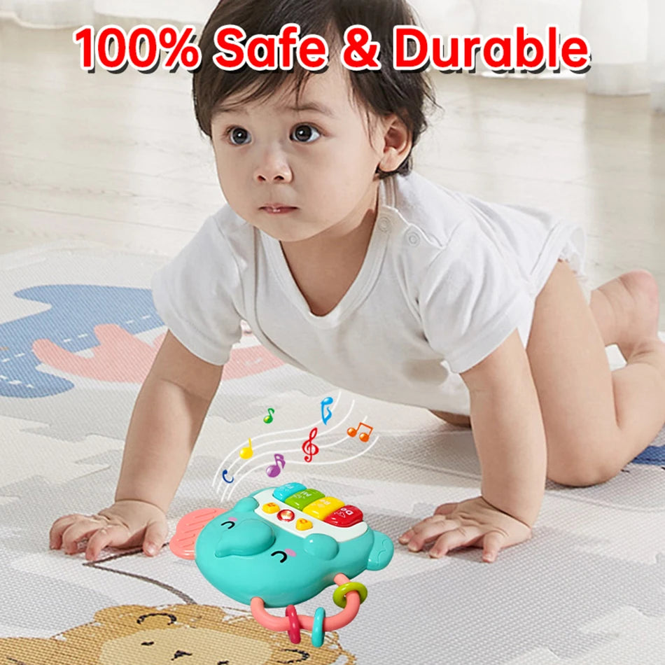Kids Cartoon Piano Keyboard Game with Animal Sounds Flashing Light Music Baby Instrument Music Toys Educational Toys Kids Gifts