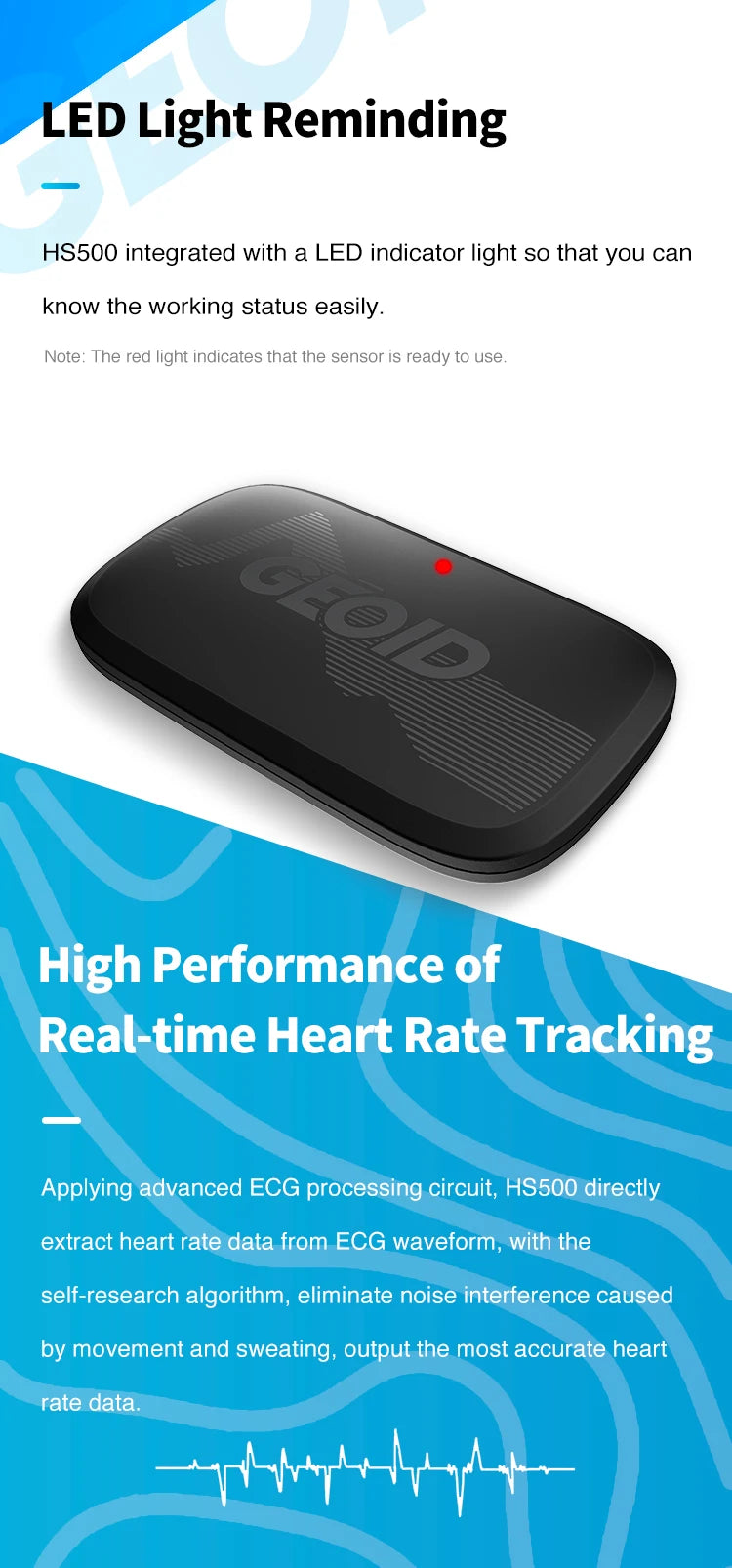 Geoid HS500 Heart Rate Sensor Monitor Cycling Computer Wireless Health Fitness For Garmin With Chest Heart Bluetooth ANT+