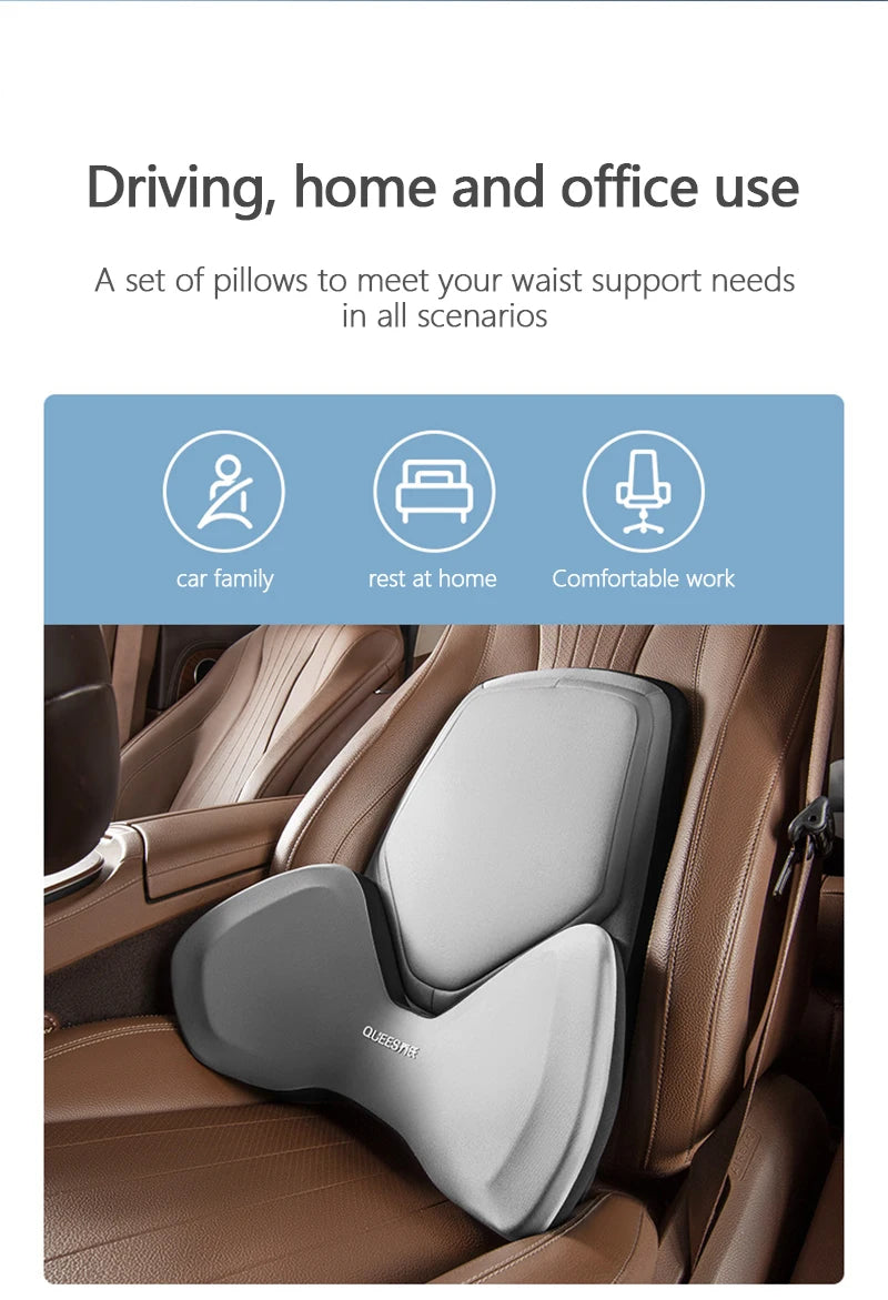 Car Headrest Pillow Auto Neck Cushion Car Back Lumbar Waist Pillow Slow Rebound Guard Head Support for Universal Car Supplies