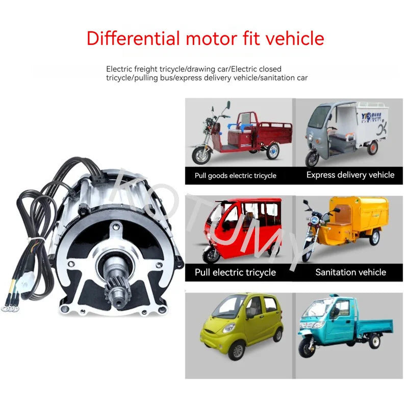 KOTUMY 48V 60V 72V 1500W 1800W Brushless Motor Without Gearbox Electric Car High Power Water Battery Electric Tricycle Motor