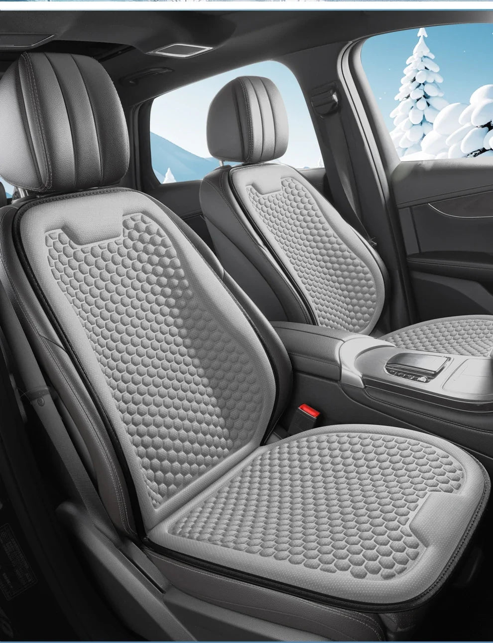 Breathable Comfortable Summer Cool Ice Silk Car Seat Cushions with 3D Spherical Protrusions Soft for Most Cars