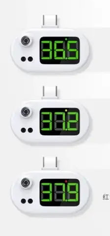Newest iPhone plug Gadget Digital Thermometer Outdoor Mini Cell Phone Thermometer Infrared Non-contact Portable Temperature