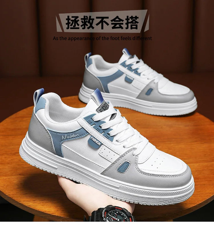 Men's shoes: Breathable, trendy, versatile, thick-soled white sneakers, sportswear, casual shoes, and board shoes
