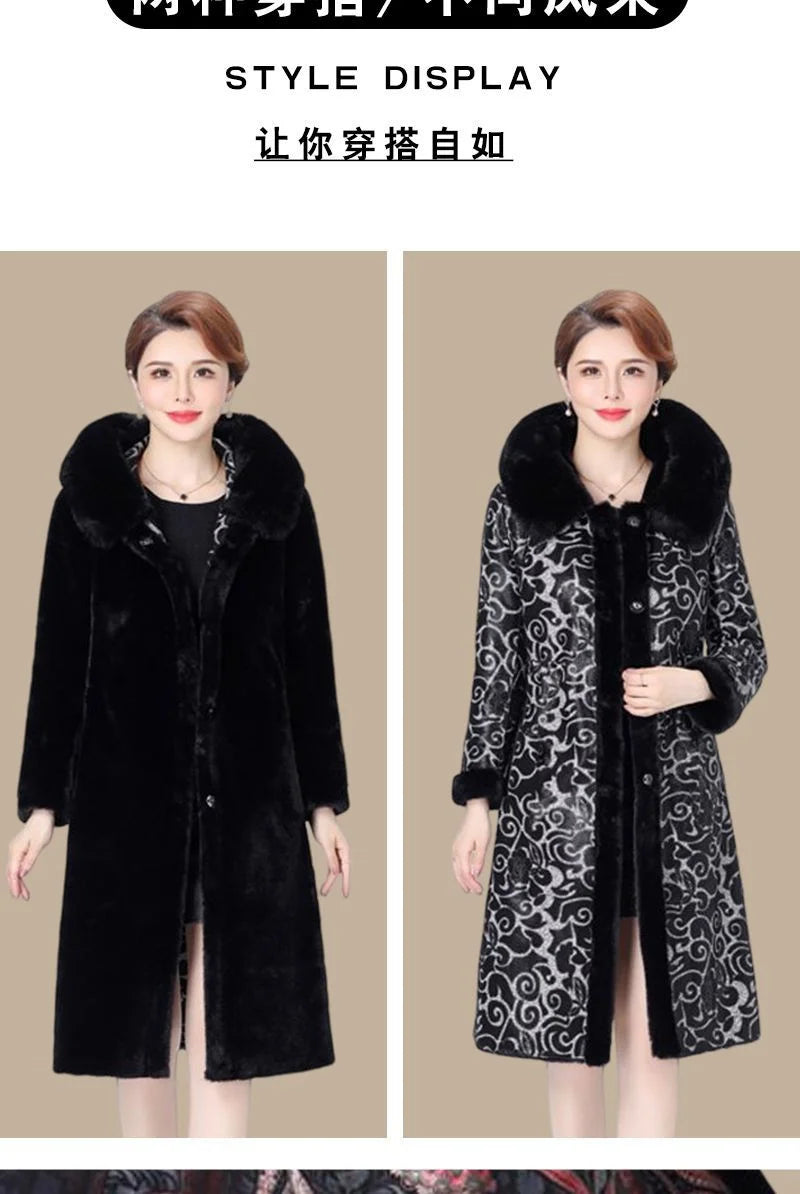 Fur Coat For Women Wearing Both Sides and Fur Integrated Coat 2023 New Loose Mother's Clothing Thickened and Warm Long Coat For