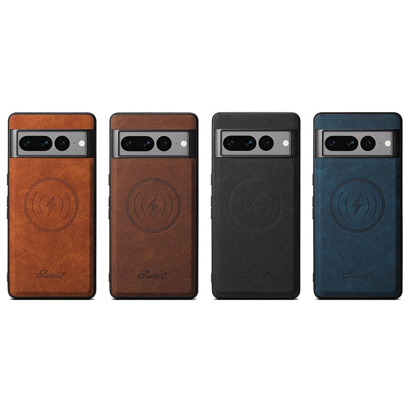 SUTENI Luxury PU Leather Phone Case Magnet Wireless Charging Frosted Feel For Google Pixel 9XL 8Pro 7A 7P 7 6A 6P 6