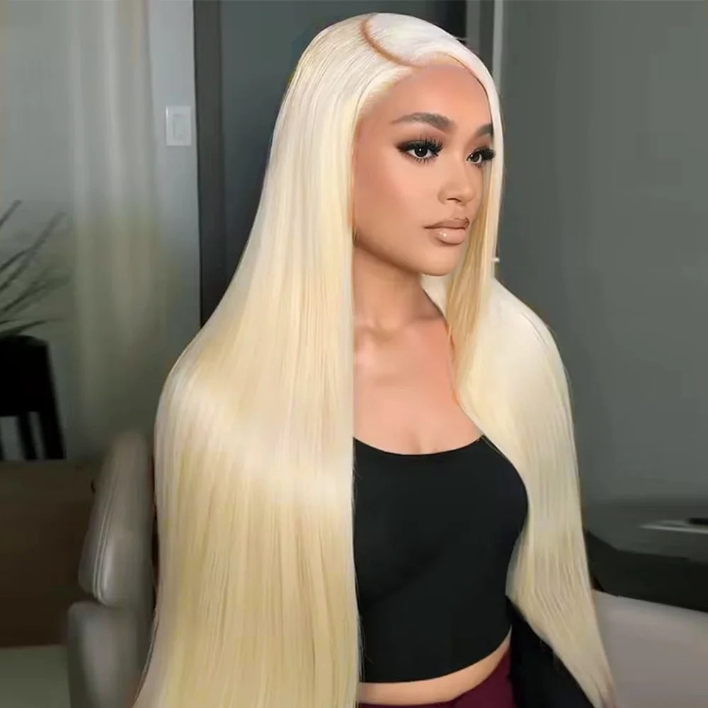 52 Inch 613 Blonde HD Lace Frontal Wig Human Hair Wigs 13x6 200 Density HD Transparent Lace Front Human Hair Wigs For Women