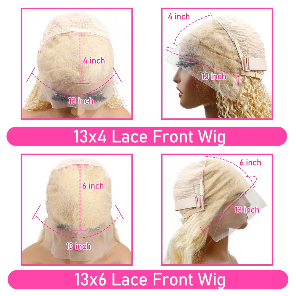 13x6 Body Wave Transparent Hd 42 46 Inch 613 Honey Blonde Lace Frontal Human Hair Wig 200 Density Brazilian 13x4 Lace Front Wig