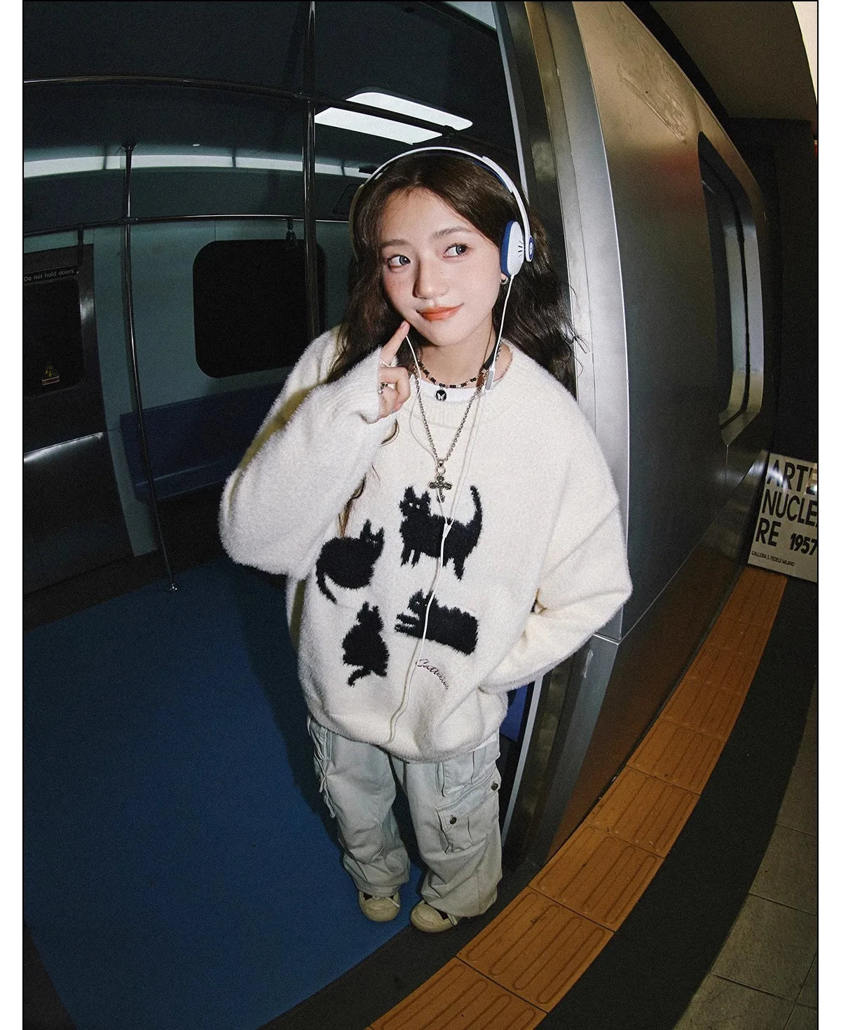 Pullovers Women Cartoon Trendy All-match O-neck Lazy Style Autumn Winter Imitation Mink-fleece Knitted Cozy Chic Ins Sweaters