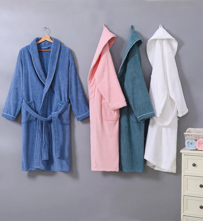 Bathrobe Men Winter Thick Warm Long Bathrobe Plus Size Towel Fleece Soft Nightgowns Bridesmaid Kimono Bath Robes Dressing Gown