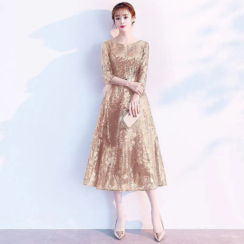 Blue Evening Gown for Women, with A High-end and Niche Temperament, Suitable for The Host's Dress At The Annual Meeting