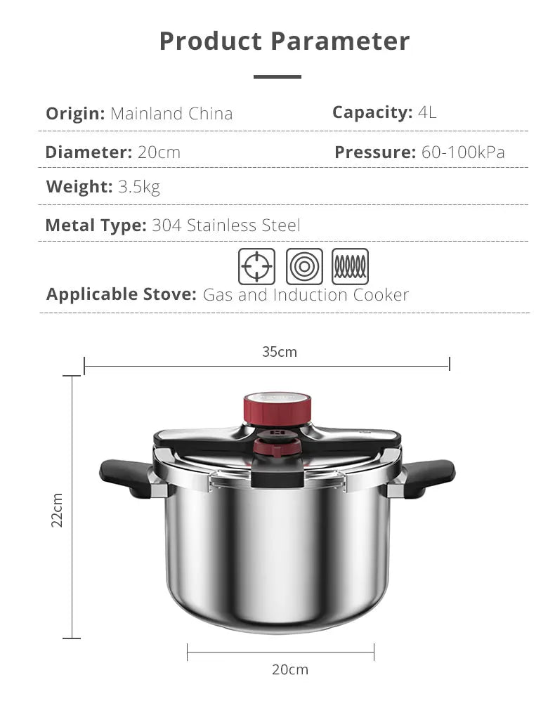 Pressure Cooker Multifunctional Pressure-Limited Explosion-proof Pressure Cooker Stainless Steel Kitchen Pressure Pot