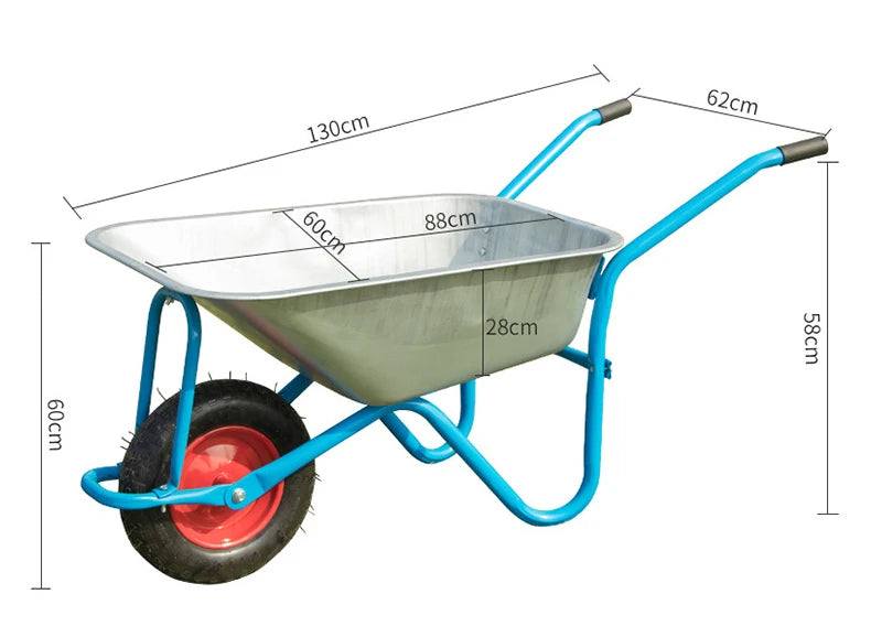 Hot Sale Metal Wheelbarrow With Pneumatic Wheels For Garden And Construction Use Building Equipment For Farm Tools