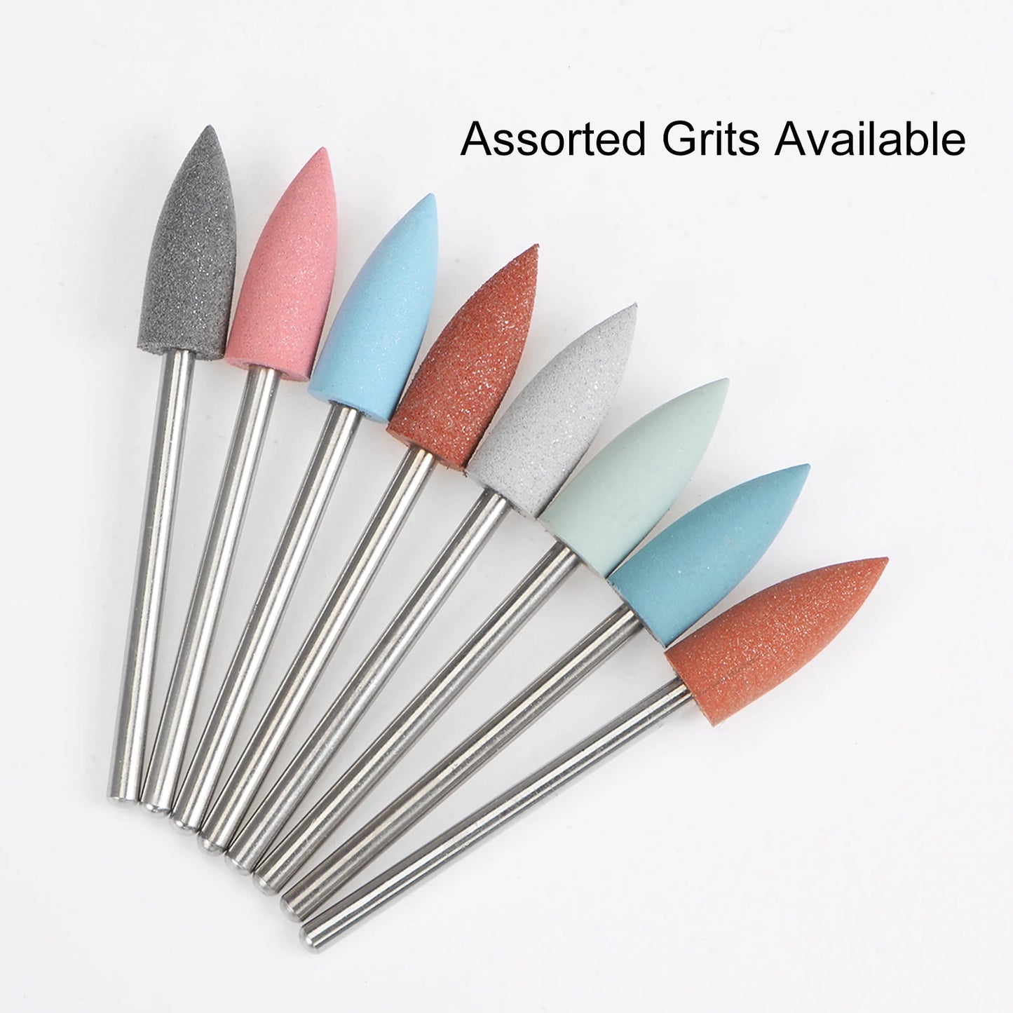 5pcs Rubber Polishing Bit Buffing Wheels 2000 Grit 6mm Tapered Grinding Head