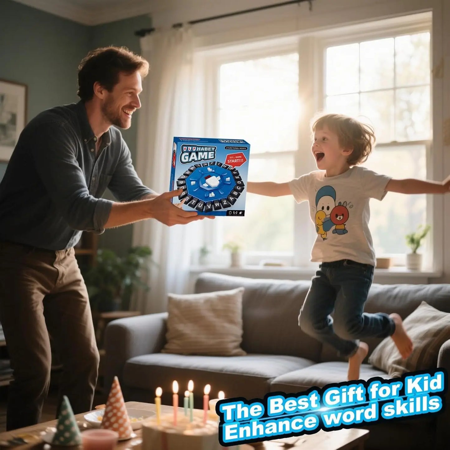 Word game family board game for kids and adults, 220 themed categories, fast-paced learning game, great gift for Christmas and b
