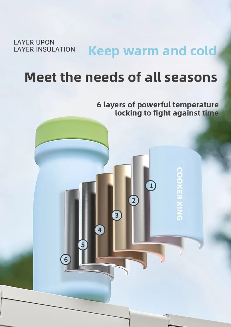 COOKER KING Leakproof Thermos for Travel Commuting Office Use Keep Your Beverages at Desired Temperature Stainless Stee
