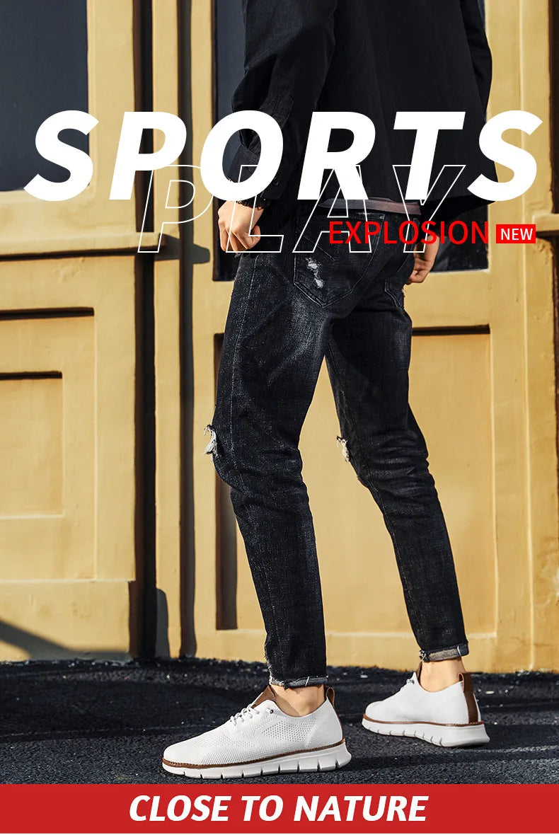Men Casual Shoes Breeze Stylish Oxfords Fashion Formal Business Urban Breathable Shoes for Male Non Slip Dress Sneakers for Man