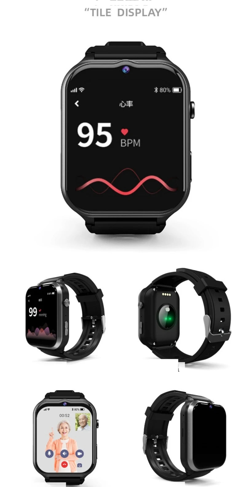 Smart Watch For Old People Elderly Smart Watch For Seniors Health Fall Detection Watch 4G Sim Card SOS Emergency Calls GPS GK8