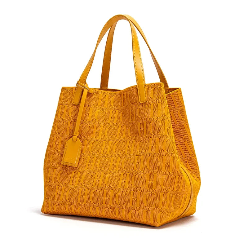 CH High-quality Temperament Ladies Handbag Handmade Large Capacity Women's Shoulder Bag Fashion Classic New Solid Color