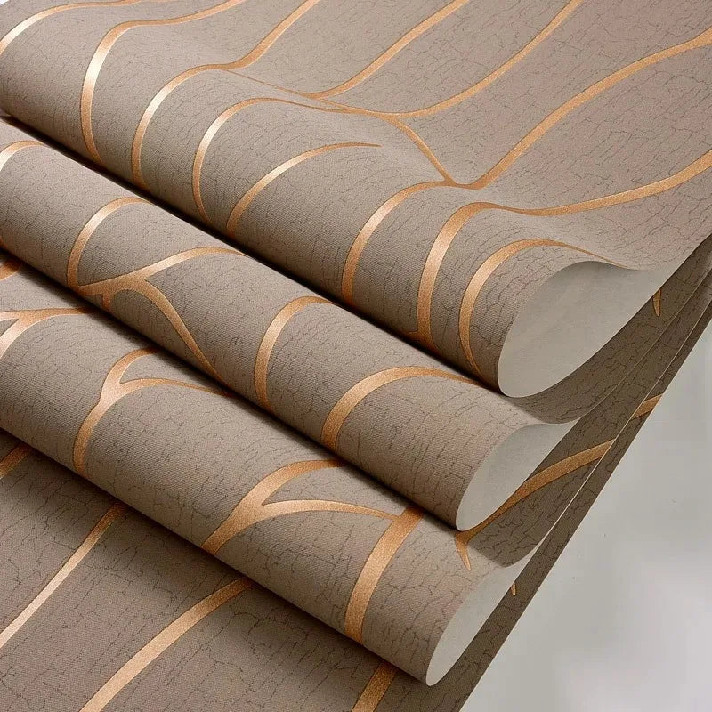 53cm minimalist modern European style non-woven wallpaper  3D curved stripe decoration  room background wall sticker
