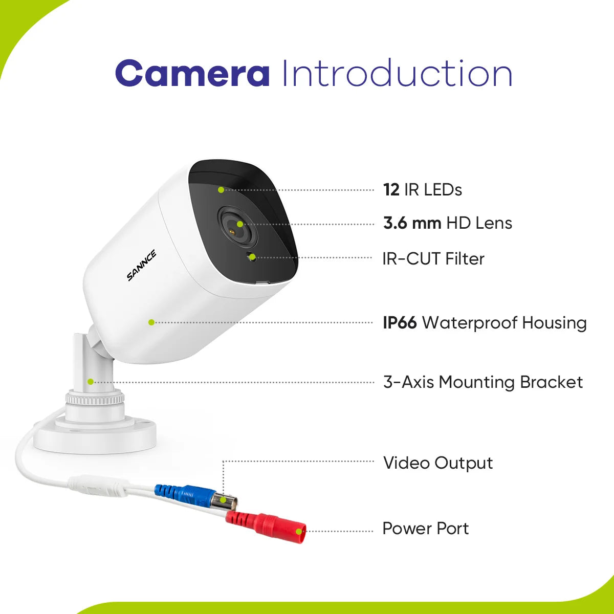 SANNCE 8CH 1080P Lite DVR CCTV System 4/8pcs FD 2.0MP Security Cameras IR Outdoor IP66 Video Surveillance Kit Motion Detection