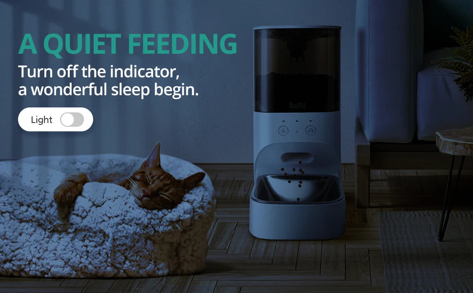 Timed Automatic Cat Feeder APP Control Dog Food Dispenser Stainless Steel Lock Lid 30S Voice Recorder 4L Programmable Pet Feeder
