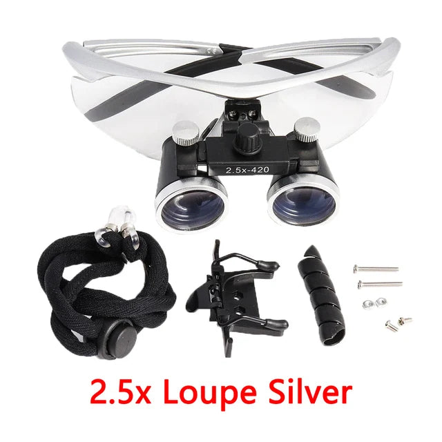 Dental Loupes Dental Magnifier Dental Lab Medical Loupes Magnification Binocular 2.5/3.5x Headlight Headlamp 3W/5W Seperately