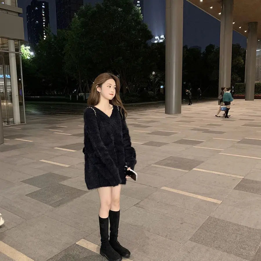 Pullovers Women Tender Loose Harajuku Chic Stylish Femme Korean Style Student Soft Elegant Aesthetic All-match Friends Casual
