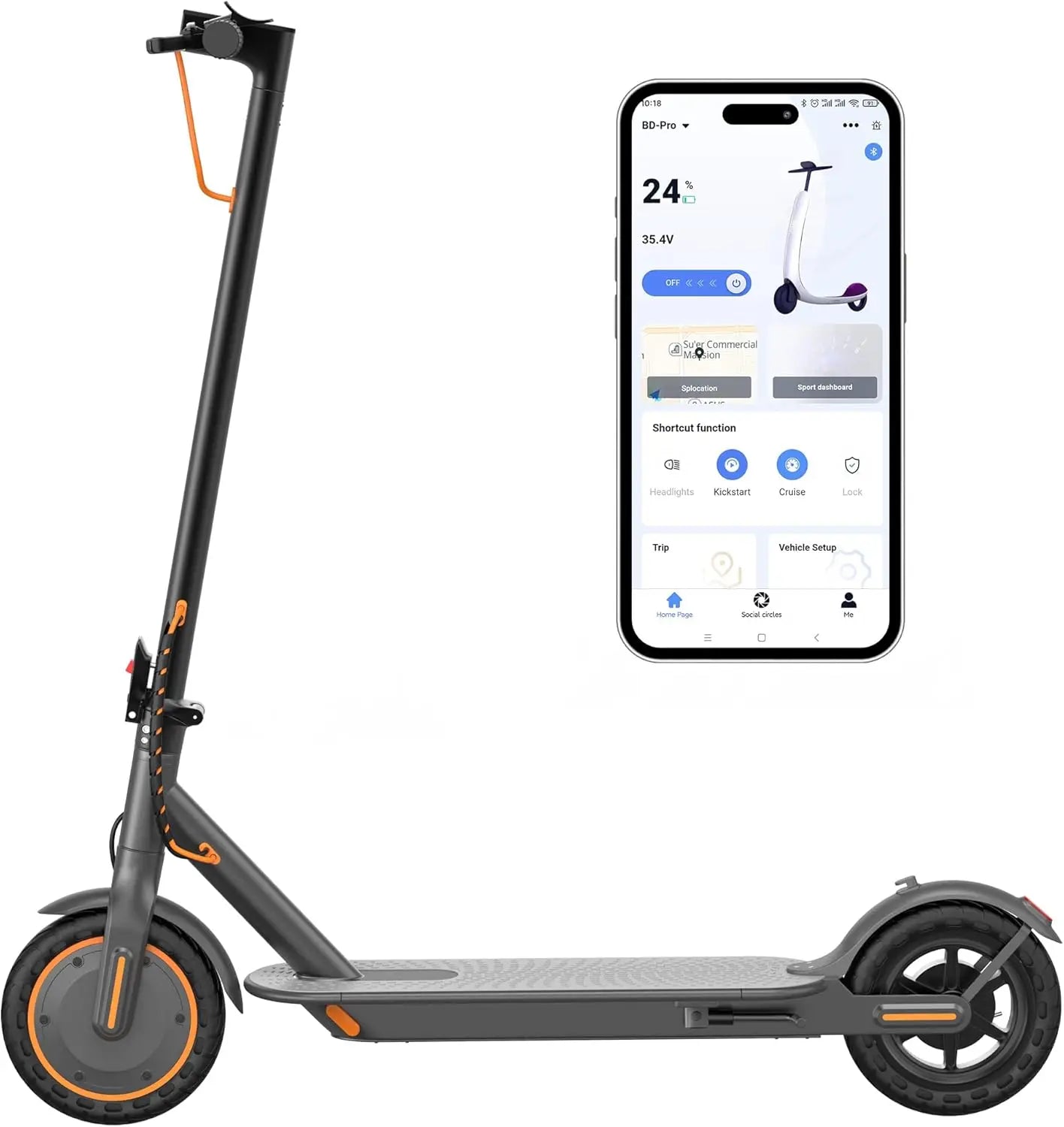 Poolsalb Electric Scooter|350W / 500W Motor, 8.5”/10”Solid Tires,19–22 Mph Speed, Up to 28 Miles Range, Dual Braking System